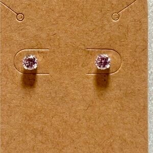 14KT White Gold February Birthstone Earrings New